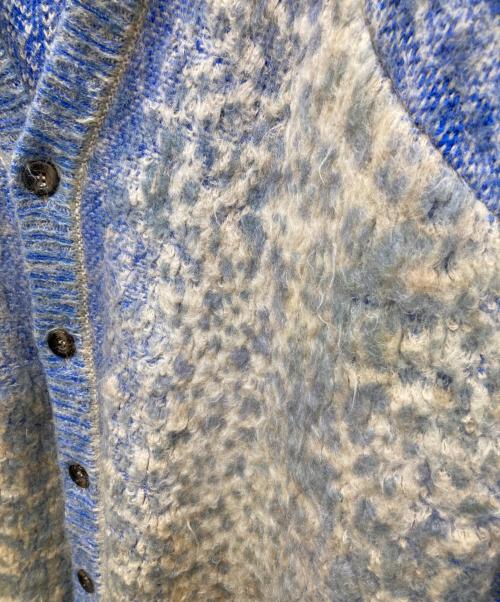 DIESEL（ディーゼル）DIESEL (ディーゼル) コットン＆カシミアブレンドニットカーディガン ブルー×イエロー サイズ:Sの古着・服飾アイテム