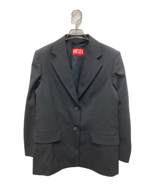 DIESEL（ディーゼル）DIESEL (ディーゼル) 裏地ロゴテーラードジャケット ブラック サイズ:38の古着・服飾アイテム