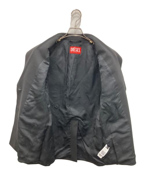 DIESEL（ディーゼル）DIESEL (ディーゼル) 裏地ロゴテーラードジャケット ブラック サイズ:38の古着・服飾アイテム