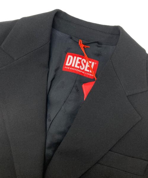 DIESEL（ディーゼル）DIESEL (ディーゼル) 裏地ロゴテーラードジャケット ブラック サイズ:38の古着・服飾アイテム