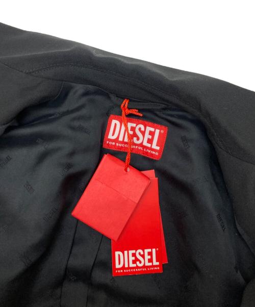 DIESEL（ディーゼル）DIESEL (ディーゼル) 裏地ロゴテーラードジャケット ブラック サイズ:38の古着・服飾アイテム