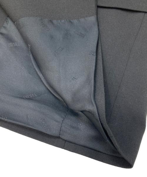 DIESEL（ディーゼル）DIESEL (ディーゼル) 裏地ロゴテーラードジャケット ブラック サイズ:38の古着・服飾アイテム