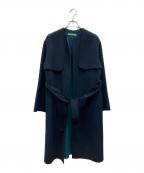 theory luxeセオリーリュクス）の古着「ダブルフェイスノーカラーコート」｜ネイビー