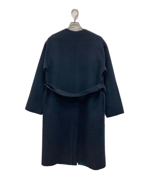 theory luxe（セオリーリュクス）theory luxe (セオリーリュクス) ダブルフェイスノーカラーコート ネイビー サイズ:38の古着・服飾アイテム