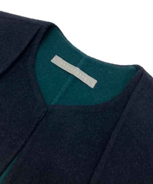 theory luxe（セオリーリュクス）theory luxe (セオリーリュクス) ダブルフェイスノーカラーコート ネイビー サイズ:38の古着・服飾アイテム