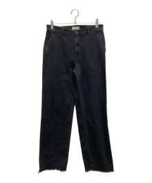 YANUK（ヤヌーク）の古着「ローライズ ストレートデニムパンツ」｜ブラック