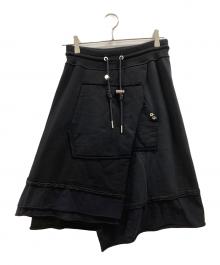 DIESEL（ディーゼル）の古着「ドッキングスウェットスカート」｜ブラック