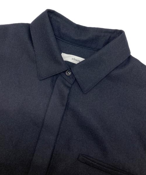 ebure（エブール）ebure (エブール) ウールカシミアポプリン ワンピース ネイビー サイズ:38の古着・服飾アイテム