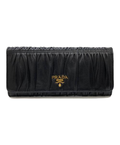PRADA（プラダ）PRADA (プラダ) ギャザーウォレット ブラックの古着・服飾アイテム
