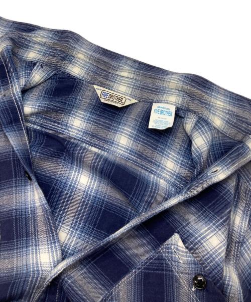 FIVE BROTHER（ファイブブラザー）FIVE BROTHER (ファイブブラザー) オンブレチェックシャツ ブルー サイズ:Mの古着・服飾アイテム