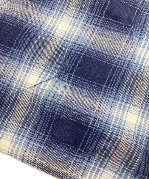 FIVE BROTHER（ファイブブラザー）FIVE BROTHER (ファイブブラザー) オンブレチェックシャツ ブルー サイズ:Mの古着・服飾アイテム