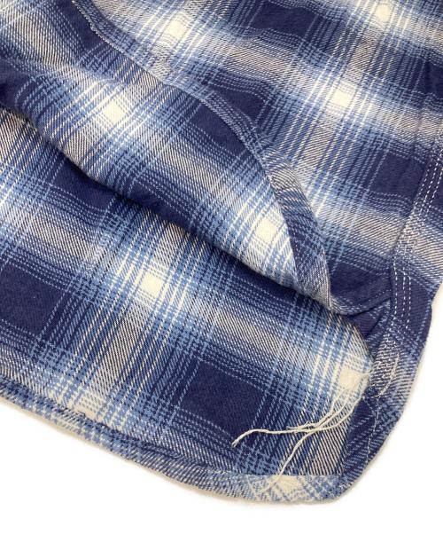 FIVE BROTHER（ファイブブラザー）FIVE BROTHER (ファイブブラザー) オンブレチェックシャツ ブルー サイズ:Mの古着・服飾アイテム