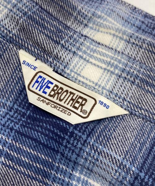 FIVE BROTHER（ファイブブラザー）FIVE BROTHER (ファイブブラザー) オンブレチェックシャツ ブルー サイズ:Mの古着・服飾アイテム