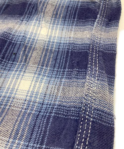 FIVE BROTHER（ファイブブラザー）FIVE BROTHER (ファイブブラザー) オンブレチェックシャツ ブルー サイズ:Mの古着・服飾アイテム
