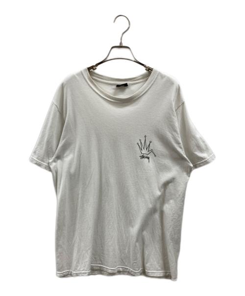 stussy（ステューシー）stussy (ステューシー) ロゴプリントTシャツ ホワイト サイズ:Mの古着・服飾アイテム