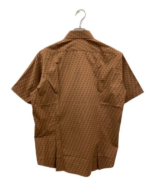Aquascutum（アクアスキュータム）Aquascutum (アクアスキュータム) モノグラムシャツ ブラウン サイズ:L 未使用品の古着・服飾アイテム