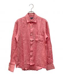 Aquascutum（アクアスキュータム）の古着「リネンシャツ」｜レッド