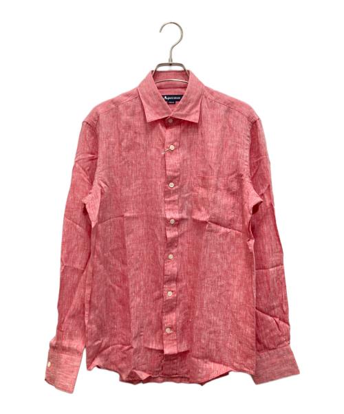 Aquascutum（アクアスキュータム）Aquascutum (アクアスキュータム) リネンシャツ レッド サイズ:Mの古着・服飾アイテム