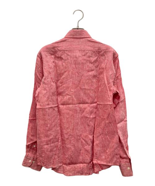 Aquascutum（アクアスキュータム）Aquascutum (アクアスキュータム) リネンシャツ レッド サイズ:Mの古着・服飾アイテム