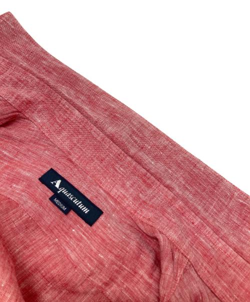 Aquascutum（アクアスキュータム）Aquascutum (アクアスキュータム) リネンシャツ レッド サイズ:Mの古着・服飾アイテム