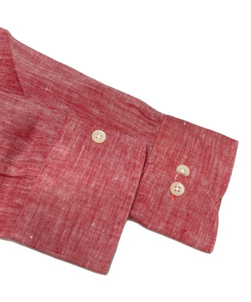 Aquascutum（アクアスキュータム）Aquascutum (アクアスキュータム) リネンシャツ レッド サイズ:Mの古着・服飾アイテム