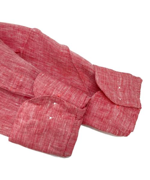 Aquascutum（アクアスキュータム）Aquascutum (アクアスキュータム) リネンシャツ レッド サイズ:Mの古着・服飾アイテム