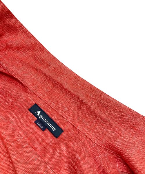 Aquascutum（アクアスキュータム）Aquascutum (アクアスキュータム) オープンカラーシャツ レッド サイズ:L 未使用品の古着・服飾アイテム