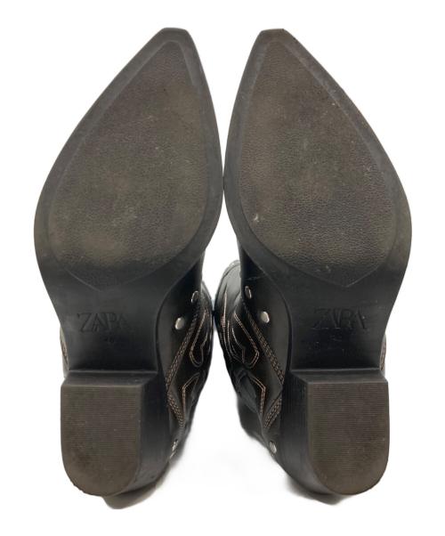 ZARA（ザラ）ZARA (ザラ) ウェスタンブーツ ブラウン サイズ:40の古着・服飾アイテム