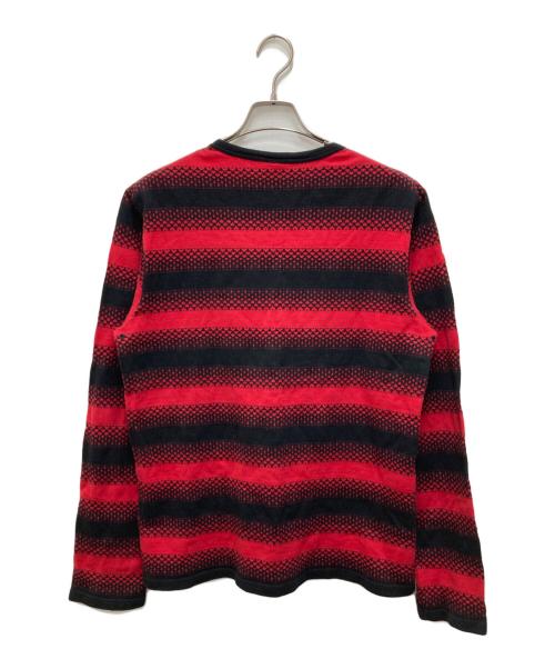 NUMBER (N)INE（ナンバーナイン）NUMBER (N)INE (ナンバーナイン) ハートクロスボーダー 長袖Tシャツ ブラック×レッド サイズ:4の古着・服飾アイテム