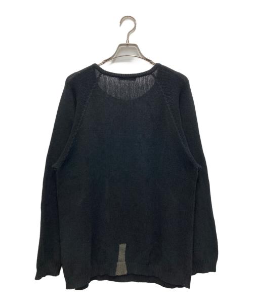 UNDERCOVER（アンダーカバー）UNDERCOVER (アンダーカバー) クロスデザインラグランニット ブラック サイズ:不明（実寸参照）の古着・服飾アイテム