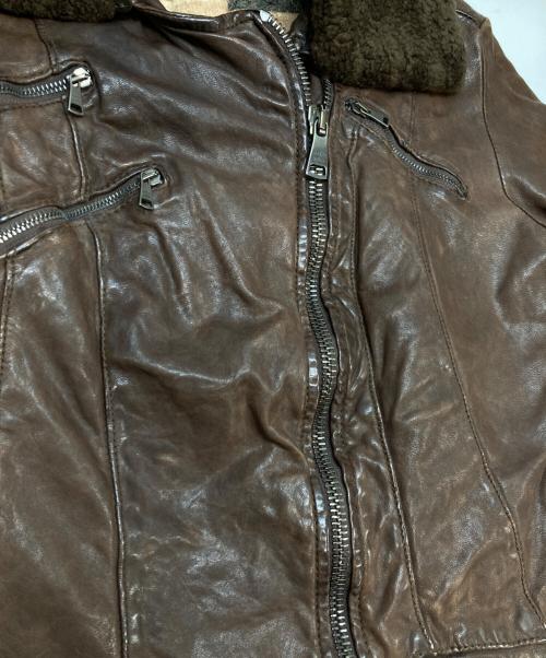 GIORGIO BRATO（ジョルジョブラッド）GIORGIO BRATO (ジョルジョブラッド) ラムレザージャケット ブラウン サイズ:40の古着・服飾アイテム