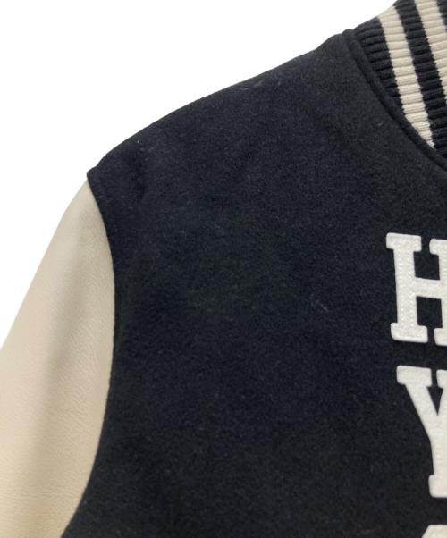 Hysteric Glamour（ヒステリックグラマー）Hysteric Glamour (ヒステリックグラマー) SEE NO EVIL 刺繍 ヴァーシティスタジアム ジャケット ブラック×ベージュ サイズ:Mの古着・服飾アイテム