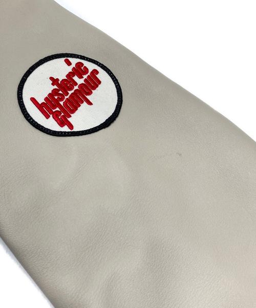 Hysteric Glamour（ヒステリックグラマー）Hysteric Glamour (ヒステリックグラマー) SEE NO EVIL 刺繍 ヴァーシティスタジアム ジャケット ブラック×ベージュ サイズ:Mの古着・服飾アイテム