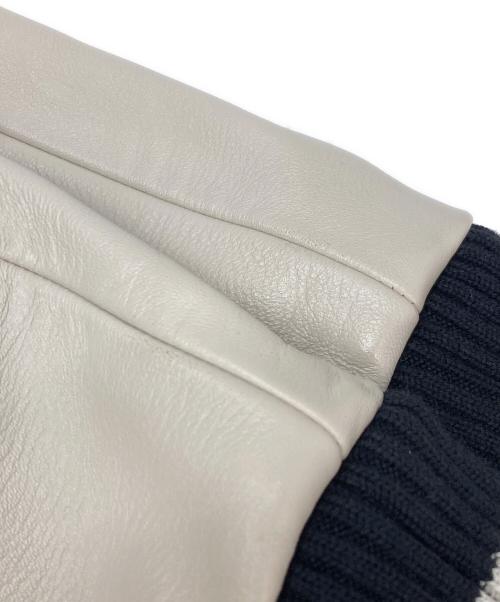 Hysteric Glamour（ヒステリックグラマー）Hysteric Glamour (ヒステリックグラマー) SEE NO EVIL 刺繍 ヴァーシティスタジアム ジャケット ブラック×ベージュ サイズ:Mの古着・服飾アイテム