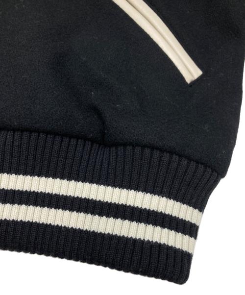 Hysteric Glamour（ヒステリックグラマー）Hysteric Glamour (ヒステリックグラマー) SEE NO EVIL 刺繍 ヴァーシティスタジアム ジャケット ブラック×ベージュ サイズ:Mの古着・服飾アイテム