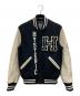Hysteric Glamour（ヒステリックグラマー）の古着「SEE NO EVIL 刺繍 ヴァーシティスタジアム ジャケット」｜ブラック×ベージュ
