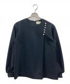 UNITED ARROWSユナイテッドアローズ）の古着「SPONGY サイド パールモチーフ ブラウス」｜ネイビー