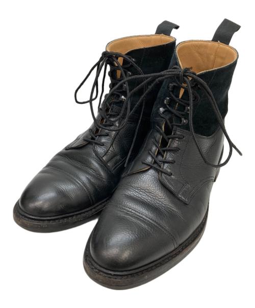 Crockett & Jones（クロケット＆ジョーンズ）Crockett & Jones (クロケット＆ジョーンズ) SHIPS (シップス) スウェード切替レースアップブーツ ブラック サイズ:8Eの古着・服飾アイテム