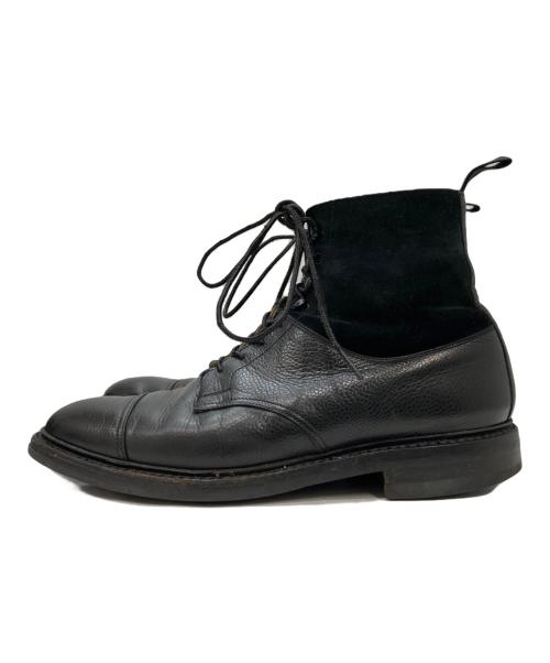Crockett & Jones（クロケット＆ジョーンズ）Crockett & Jones (クロケット＆ジョーンズ) SHIPS (シップス) スウェード切替レースアップブーツ ブラック サイズ:8Eの古着・服飾アイテム