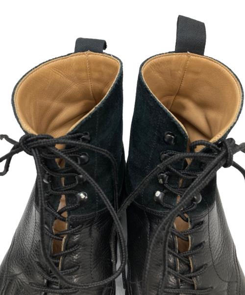 Crockett & Jones（クロケット＆ジョーンズ）Crockett & Jones (クロケット＆ジョーンズ) SHIPS (シップス) スウェード切替レースアップブーツ ブラック サイズ:8Eの古着・服飾アイテム