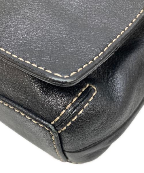 COACH（コーチ）COACH (コーチ) フラップレザーショルダーバッグ ブラックの古着・服飾アイテム