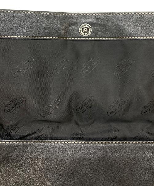 COACH（コーチ）COACH (コーチ) フラップレザーショルダーバッグ ブラックの古着・服飾アイテム