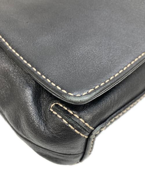COACH（コーチ）COACH (コーチ) フラップレザーショルダーバッグ ブラックの古着・服飾アイテム