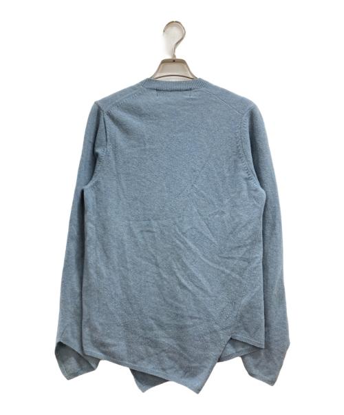 COMME des GARCONS HOMME PLUS（コムデギャルソンオムプリュス）COMME des GARCONS HOMME PLUS (コムデギャルソンオムプリュス) クルーネックデザインニット ブルー サイズ:Sの古着・服飾アイテム