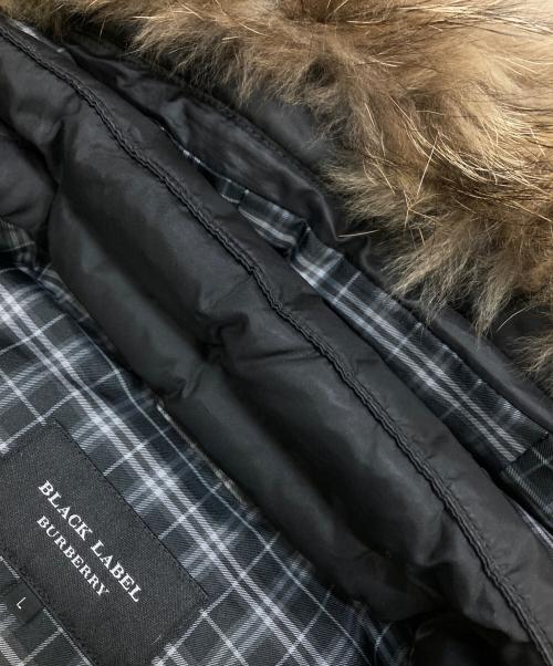 BURBERRY BLACK LABEL（バーバリーブラックレーベル）BURBERRY BLACK LABEL (バーバリーブラックレーベル) ファー付ダウンジャケット ブラック サイズ:Lの古着・服飾アイテム