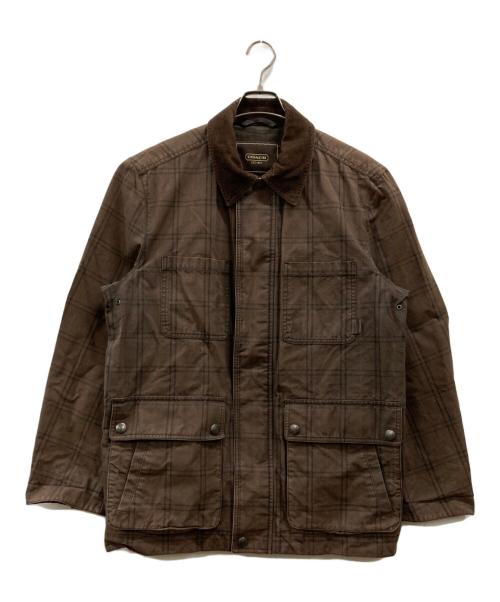 COACH（コーチ）COACH (コーチ) チェックフィールドジャケット ブラウン サイズ:Mの古着・服飾アイテム