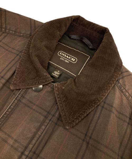 COACH（コーチ）COACH (コーチ) チェックフィールドジャケット ブラウン サイズ:Mの古着・服飾アイテム