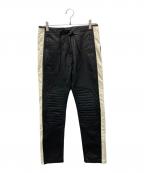UNUSEDアンユーズド）の古着「leather pants」｜ブラック