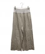 BEARDSLEYビアズリー）の古着「リネンウエストリブパンツ」｜ベージュ