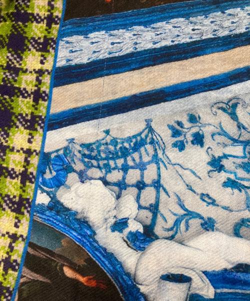 Massimo Listri（マッシモ・リストリ）Massimo Listri (マッシモ・リストリ) 大判ストール ブルーの古着・服飾アイテム